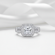 Princess Cut Diamond Option Halo Engagement Ring-Black Diamonds New York