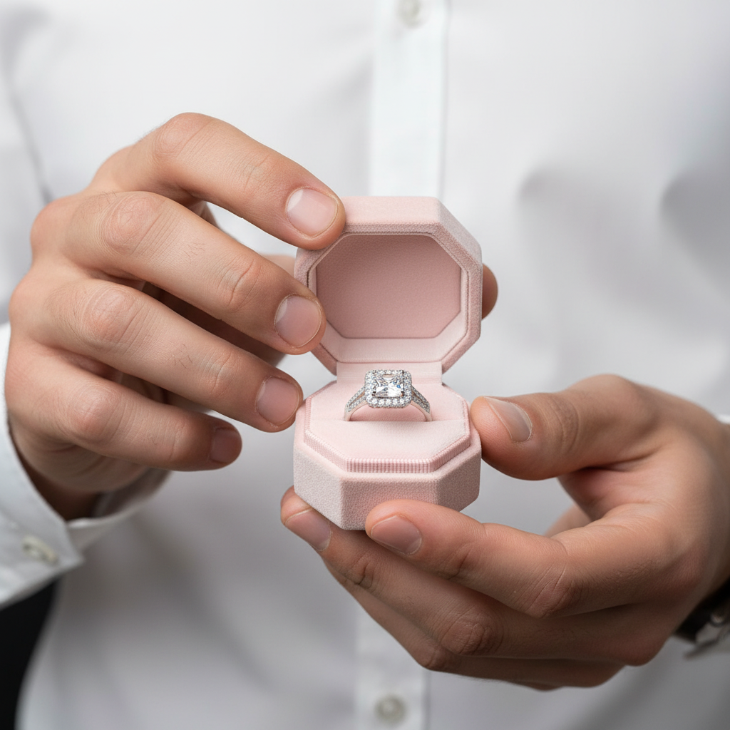Princess Cut Diamond Option Halo Engagement Ring-Black Diamonds New York