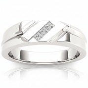 Princess Cut Diamond Option Men's Wedding Band-Black Diamonds New York