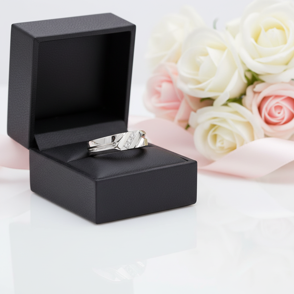 Princess Cut Diamond Option Men's Wedding Band-Black Diamonds New York