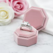 Princess Cut Diamond Twist Wedding Ring Set-Black Diamonds New York