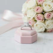 Princess Cut Diamond Vintage Promise Dainty Ring Set-Black Diamonds New York