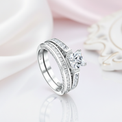 Princess Cut Diamond Classic Engagement Ring Set-Black Diamonds New York