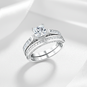 Princess Cut Diamond Classic Engagement Ring Set-Black Diamonds New York