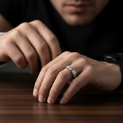Princess Cut Diamond Option Stud Men's Ring-Black Diamonds New York