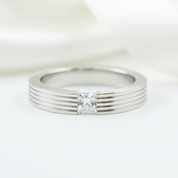 Princess Cut Diamond Option Stud Men's Ring-Black Diamonds New York