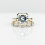 Products 14K Yellow Gold 4.5ct Asscher Cut Diamond Option Ring Set-Black Diamonds New York