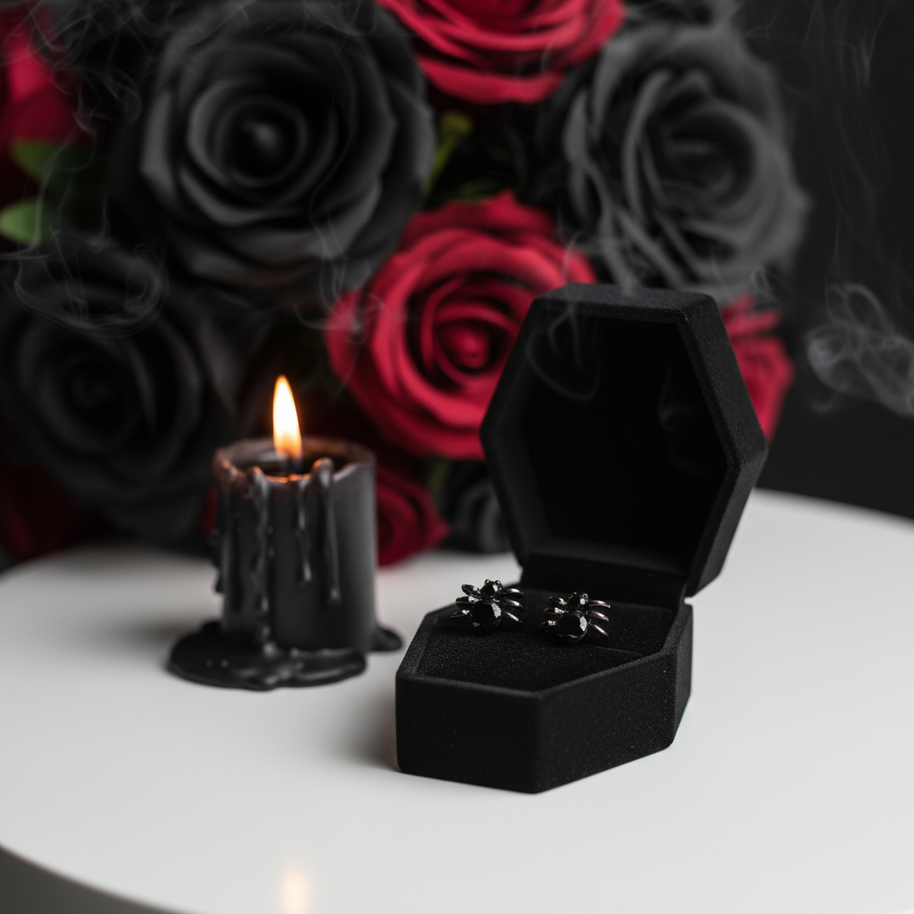 Punk Black Diamond Spider Earrings-Black Diamonds New York