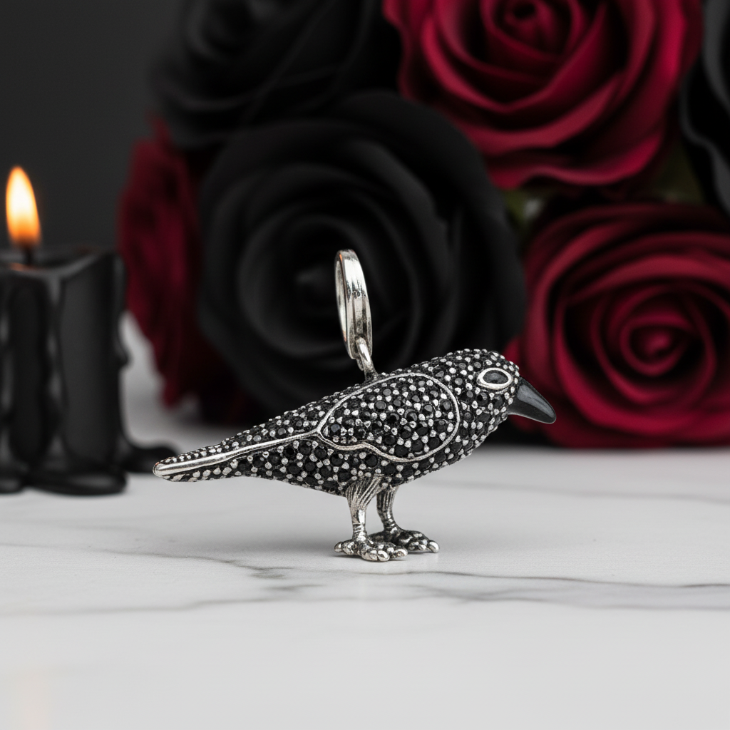 Punk Black Diamond Raven Pave Pendant-Black Diamonds New York