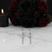Punk Cross Diamond Option Hoop Earrings-Black Diamonds New York