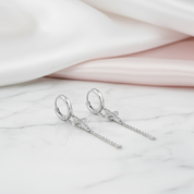 Punk Cross Diamond Option Hoop Earrings-Black Diamonds New York