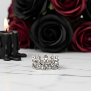 Punk Crown Diamond Pave Setting Ring