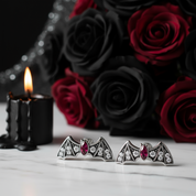 Punk Diamond Bat Stud Earrings-Black Diamonds New York
