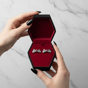 Punk Diamond Option Bat Stud Earrings-Black Diamonds New York