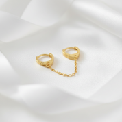 Punk Handcuffs Link Chain Hoop Earrings-Black Diamonds New York