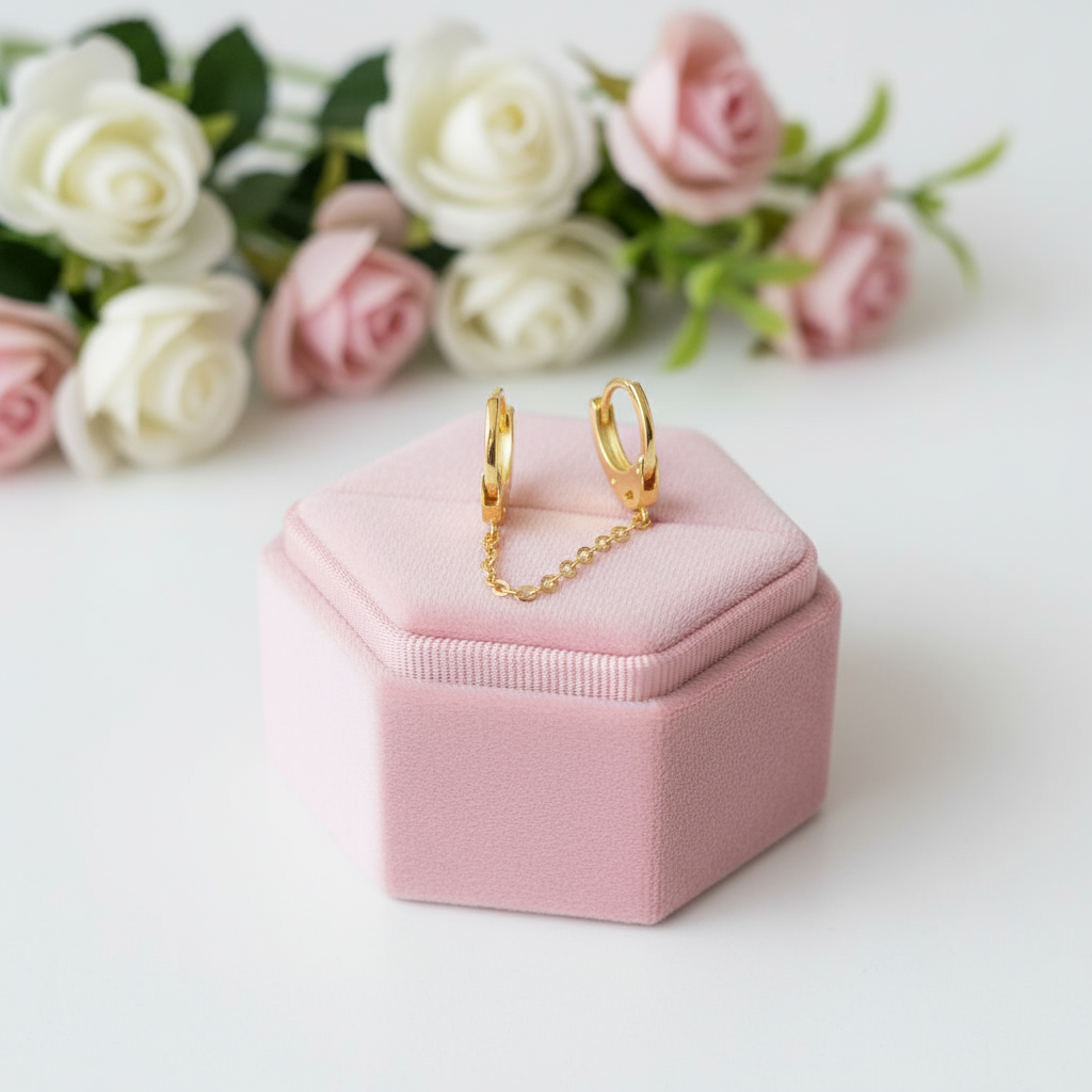 Punk Handcuffs Link Chain Hoop Earrings-Black Diamonds New York