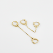 Punk Handcuffs Link Chain Hoop Earrings-Black Diamonds New York