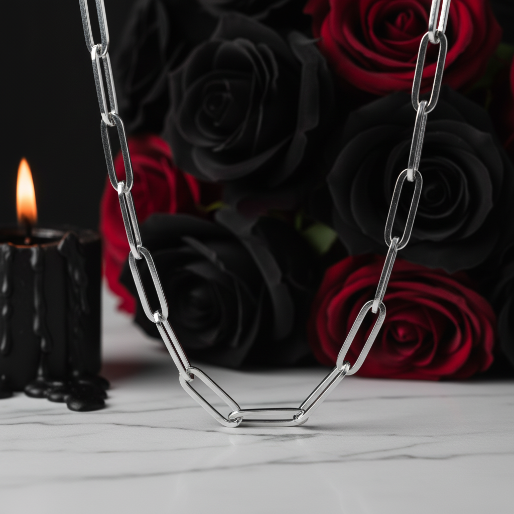 Punk Link Chain Necklace-Black Diamonds New York