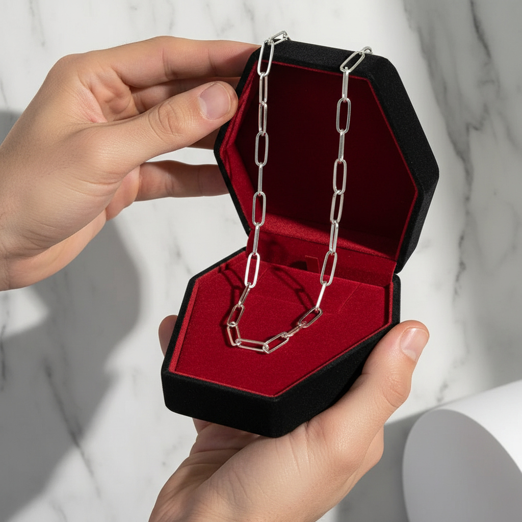 Punk Link Chain Necklace-Black Diamonds New York