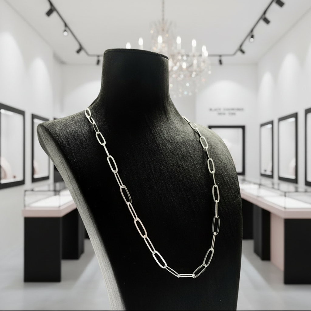 Punk Link Chain Necklace-Black Diamonds New York