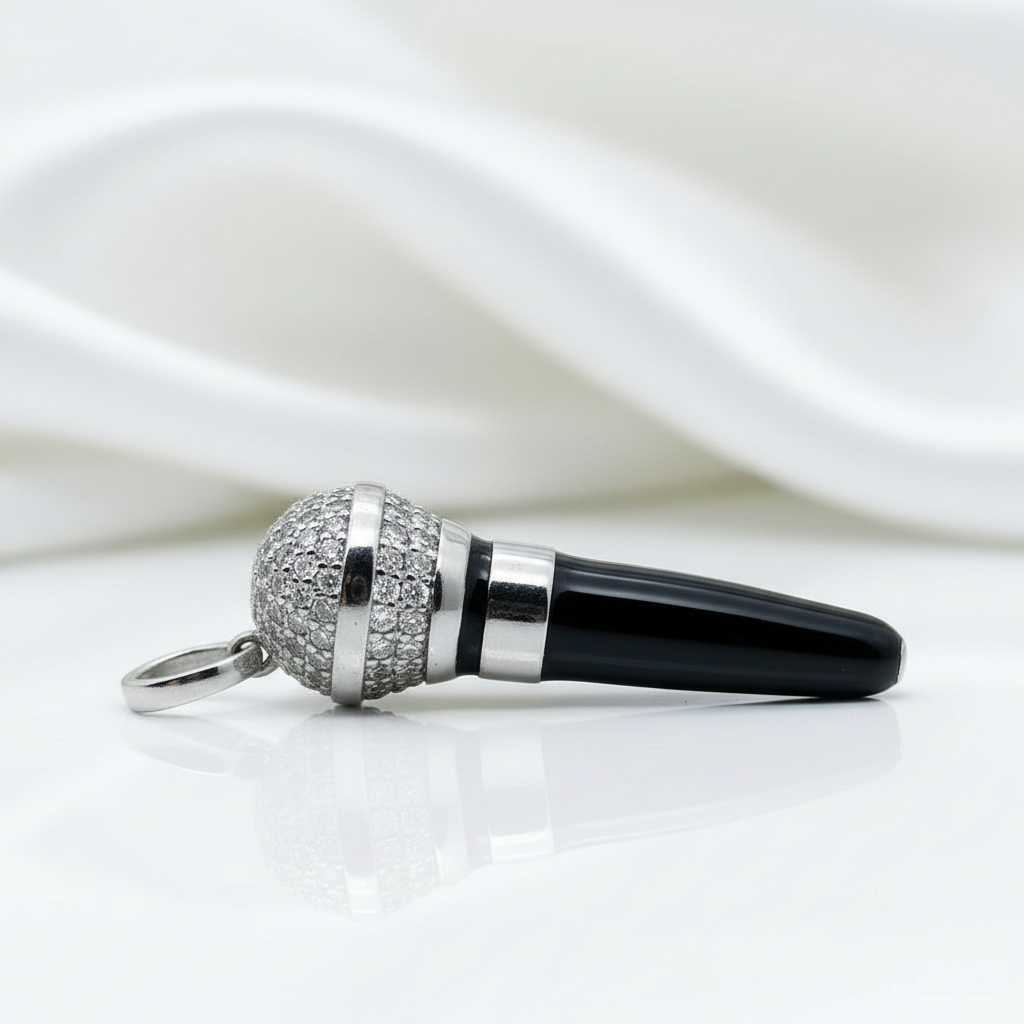 Punk Microphone Pendant-Black Diamonds New York