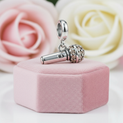 Punk Microphone with Diamond Charm-Black Diamonds New York