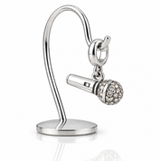 Punk Microphone with Diamond Option Charm-Black Diamonds New York