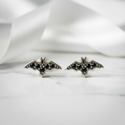 Punk Night Bat Stud Earrings-Black Diamonds New York