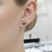 Punk Night Bat Stud Earrings-Black Diamonds New York