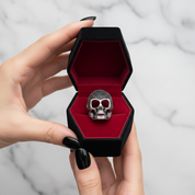 Punk Skull Diamond Option Pave Setting Ring-Black Diamonds New York