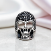 Punk Skull Diamond Option Pave Setting Ring-Black Diamonds New York