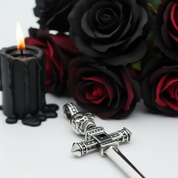 Punk Skull & Hammer Hilt Sword Pendant-Black Diamonds New York