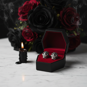 Punk Skull Diamond Stud Earrings-Black Diamonds New York