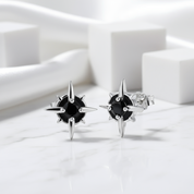 Punk Star Stud Earrings-Black Diamonds New York