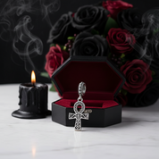 Punk Vintage Cross Charm Bead-Black Diamonds New York