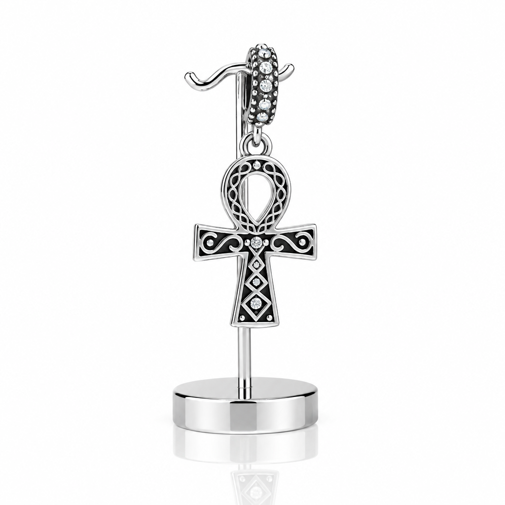 Punk Vintage Cross Charm Bead-Black Diamonds New York