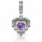 Purple Diamond Option Punk Beads and Love Drop Charms-Black Diamonds New York