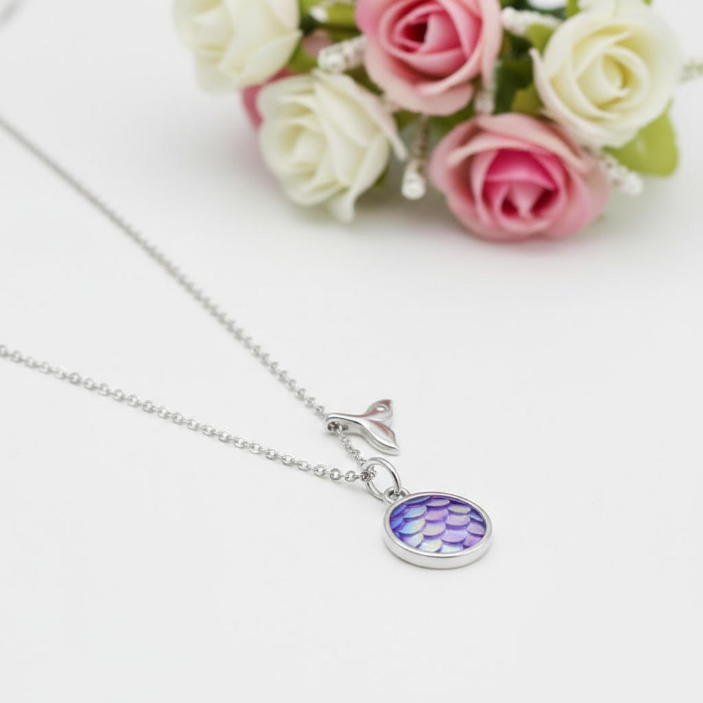 Purple Fish Scale with Diamond Jewelry Set-Black Diamonds New York