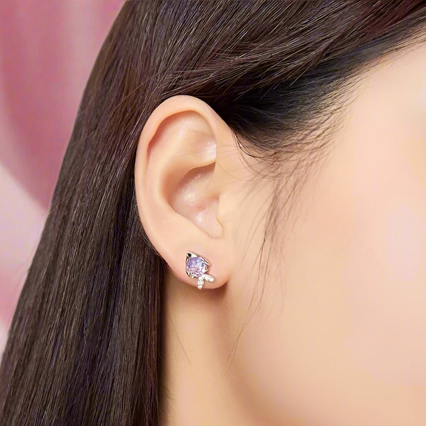 Purple Fish Scale with Diamond Jewelry Set-Black Diamonds New York