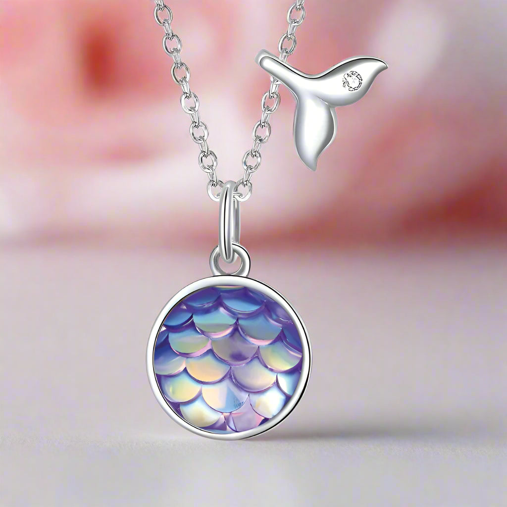 Purple Mermaid Heart & Round Jewelry Set-Black Diamonds New York