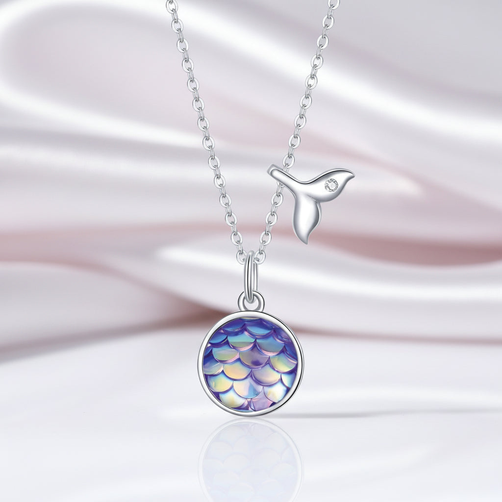 Purple Mermaid Heart & Round Jewelry Set-Black Diamonds New York