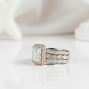 Radiant Cut Diamond Wedding Ring Set-Black Diamonds New York