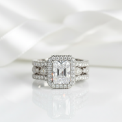 Radiant Cut Diamond Wedding Ring Set-Black Diamonds New York