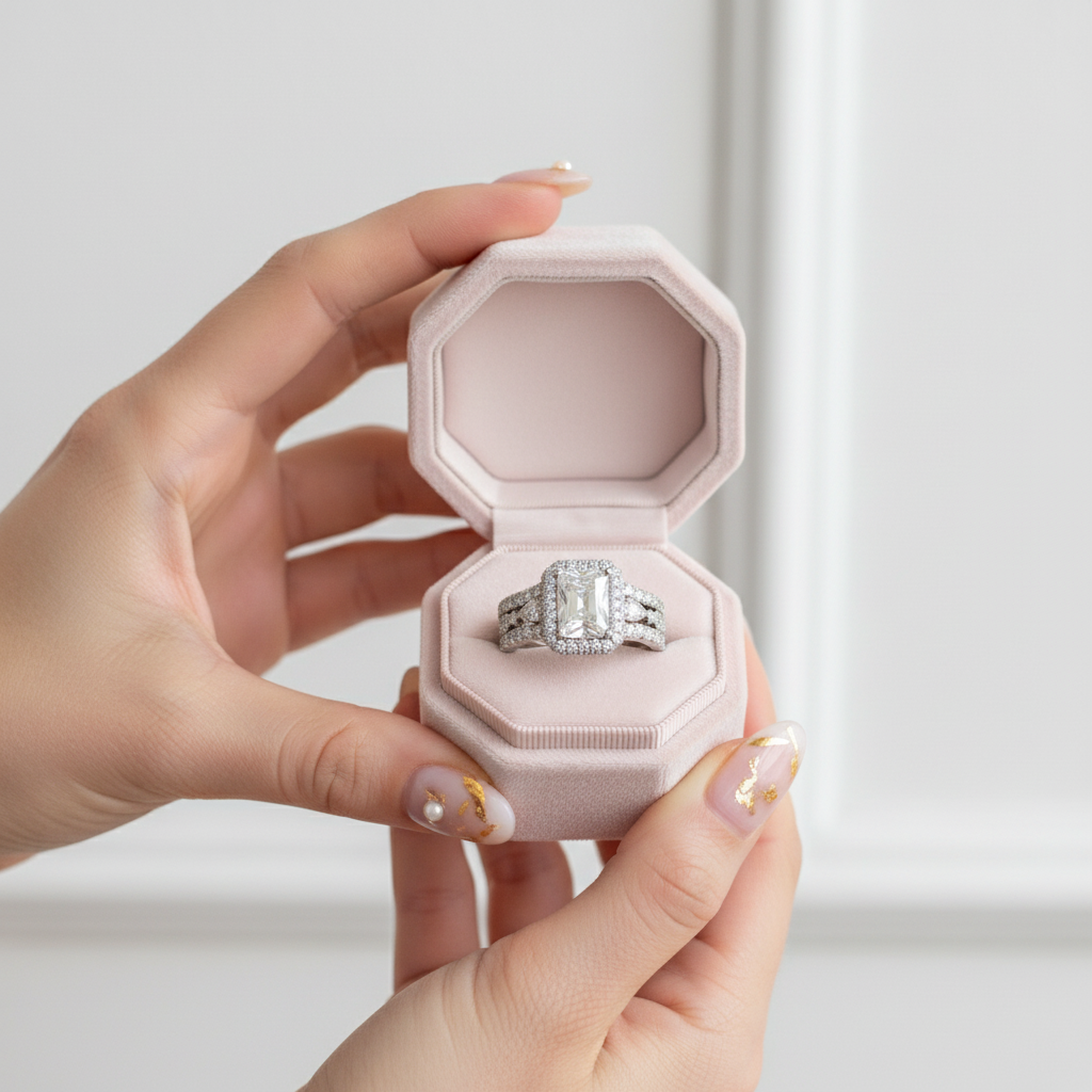 Radiant Cut Diamond Wedding Ring Set-Black Diamonds New York