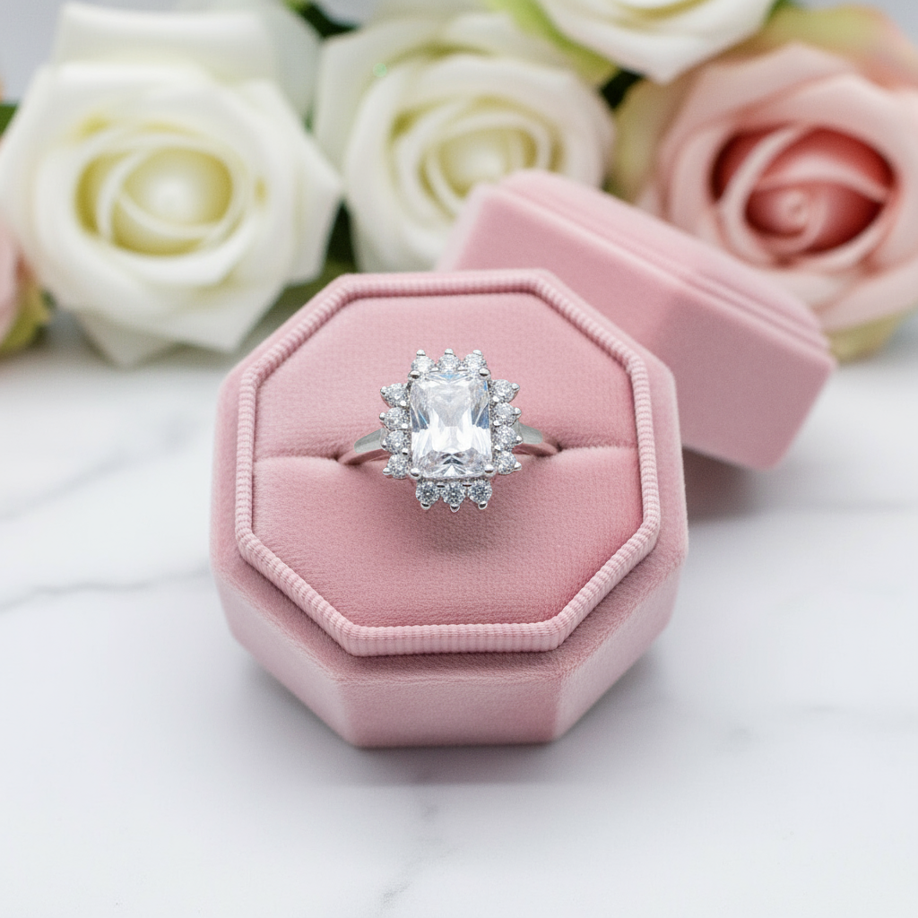 Radiant Cut Diamond Option Halo Vintage Engagement Ring-Black Diamonds New York