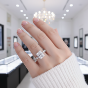 Radiant Cut Simulated Diamond Option Engagement Ring-Black Diamonds New York