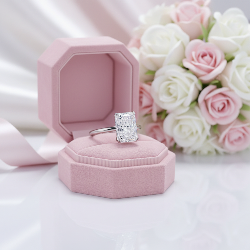 Radiant Cut Diamond Option Engagement Ring-Black Diamonds New York