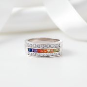 Rainbow Crystal Ring-Black Diamonds New York