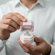 Rare Blue Green Cushion Cut Diamond Ring