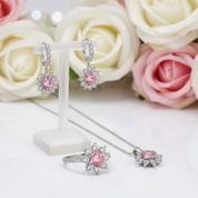 Red Diamond Jewelry Set with Sunflower Design-Black Diamonds New York